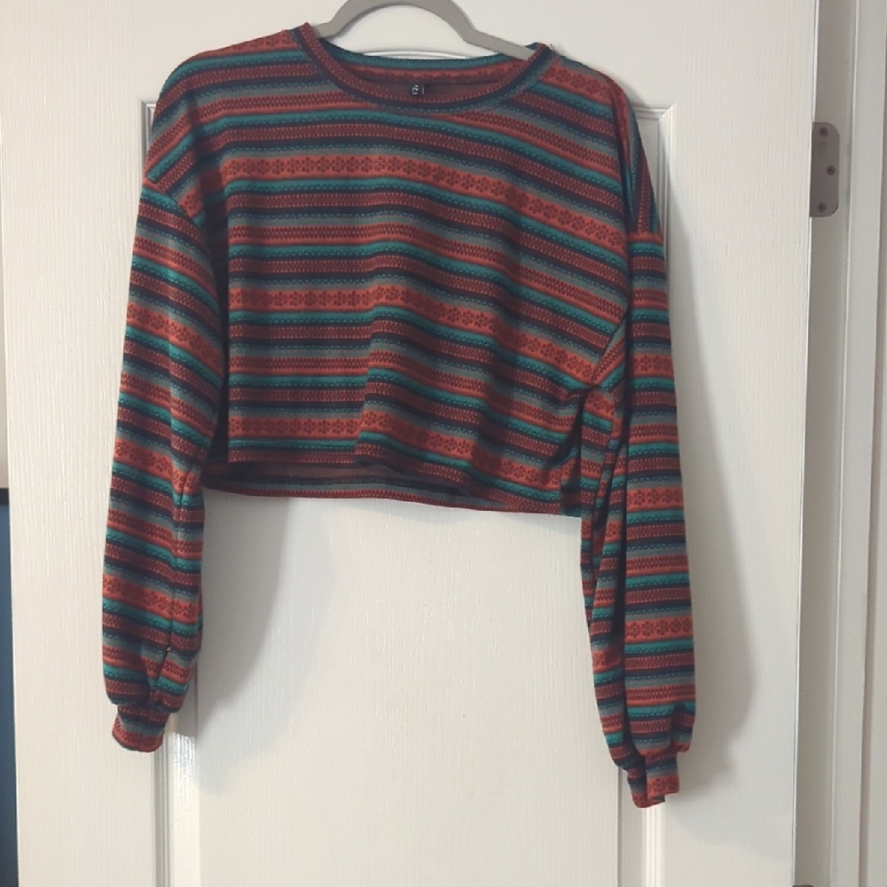 Zaful Colorful Striped Crop Top